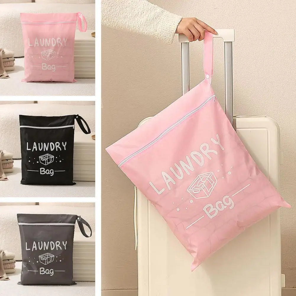 Waterproof Oxford Laundry Bag For Travel Portable Dirty Clothes Storage Pouch Washable Organizer Bag With Handle & Zipper HIP