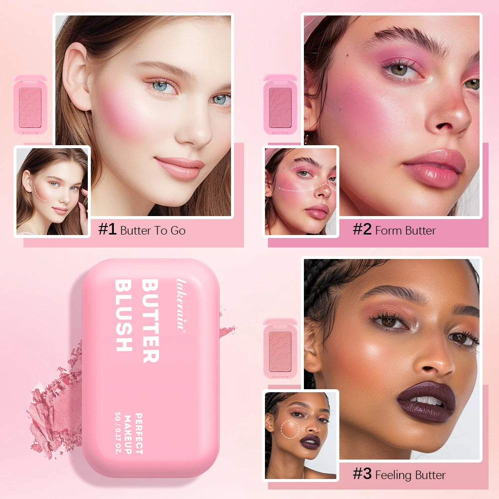Professional Makeup Powder Blush 12HR Wear Vegan Formula Blusher Makeup Blush in Bar Cosmetics Palette Powder Pink Cream Face HIP