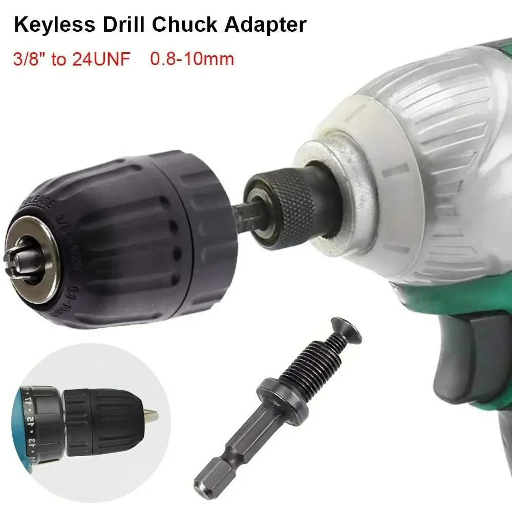 Keyless Drill Chuck 0.8–10mm | 1/4" Hex Quick Change Adapter Keyless Drill Chuck HIP