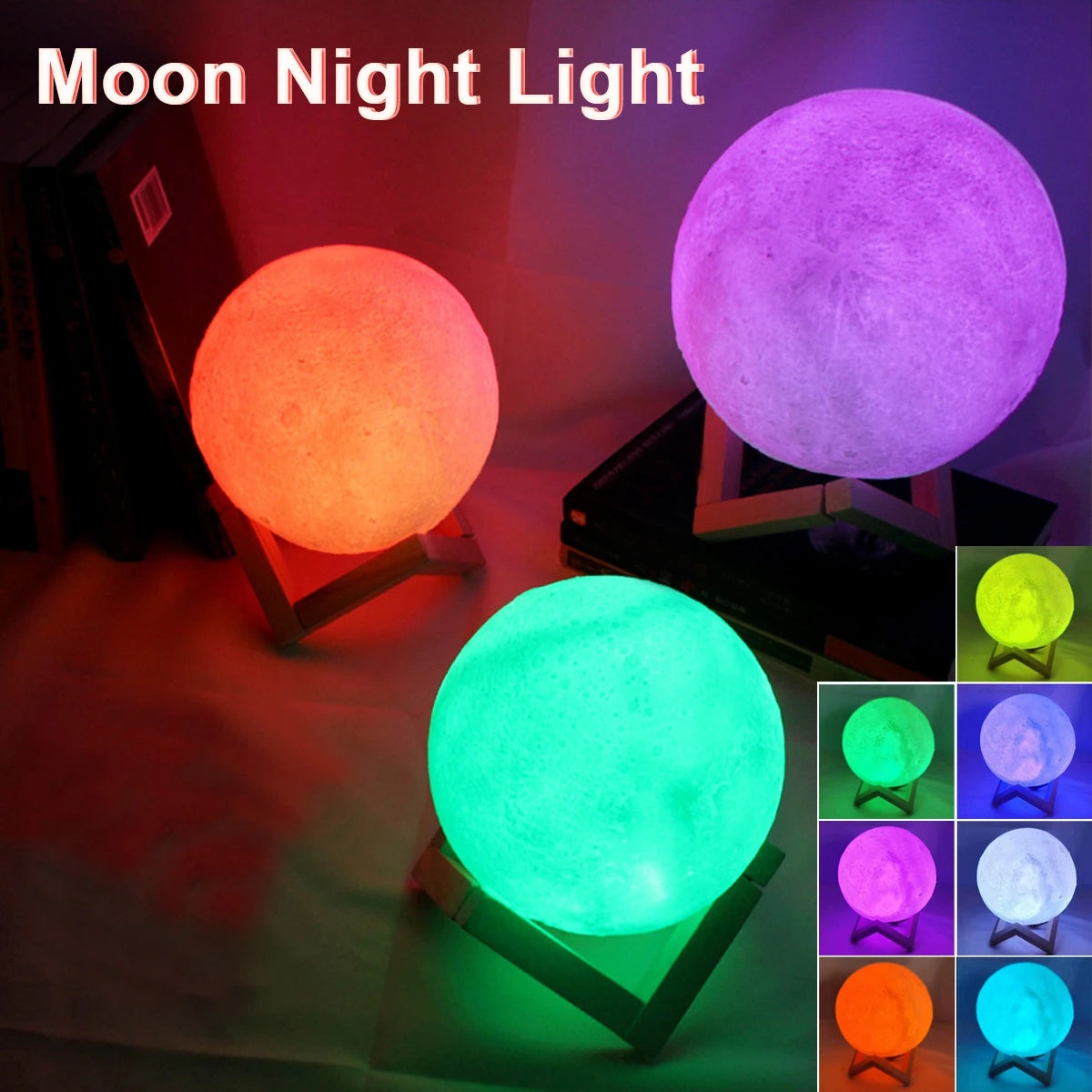 Moon Lamp LED Night Light with Stand – Battery Powered LED Moon Night Light HIP