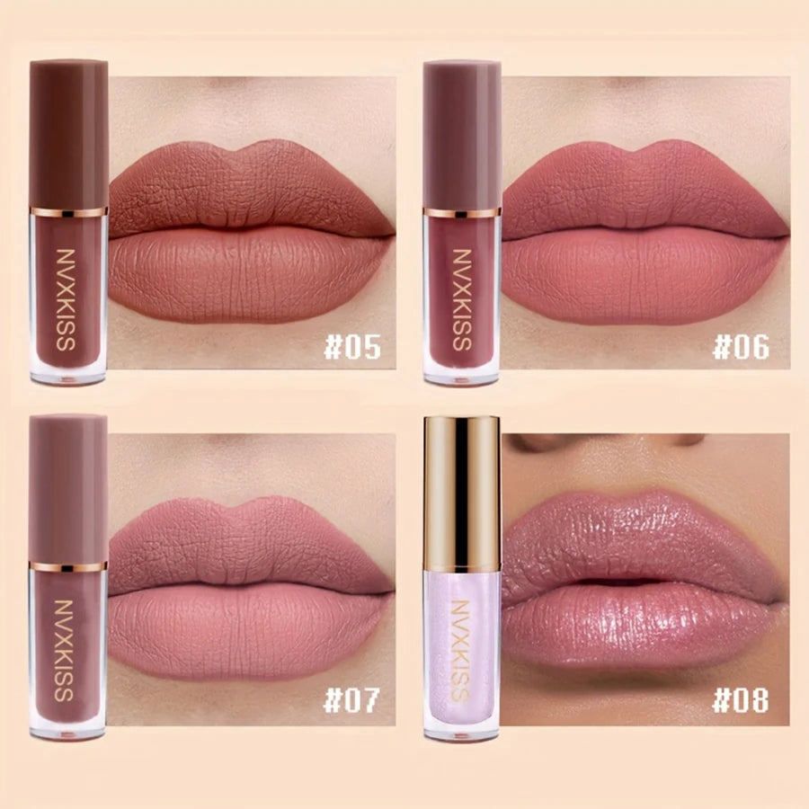 12PCS matte lip glaze pearlescent lip gloss waterproof long-lasting not easy to fade matte lipstick gift box gift HIP