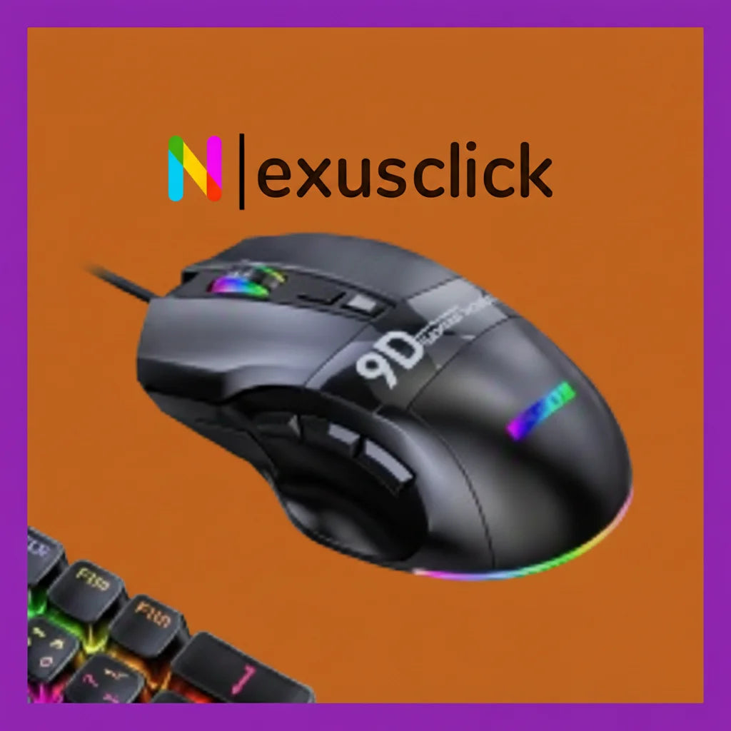 Programmable RGB Wired Gaming Mouse – 9 Buttons, 7200 DPI Wired Gaming Mouse HIP