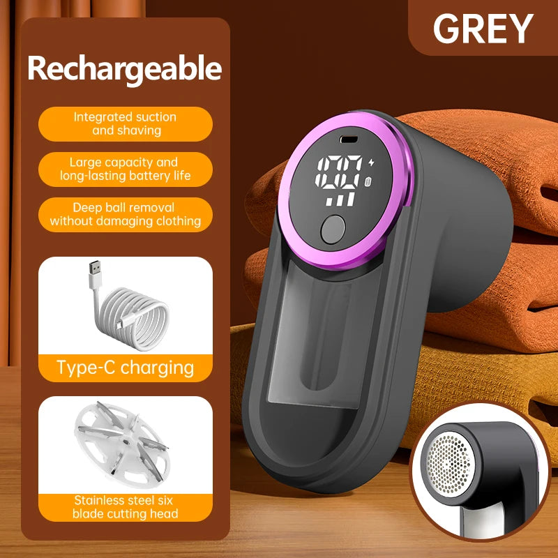 Portable Electric Lint Remover & Fabric Shaver with LED Display Electric Lint Remover HIP DARK GRAY