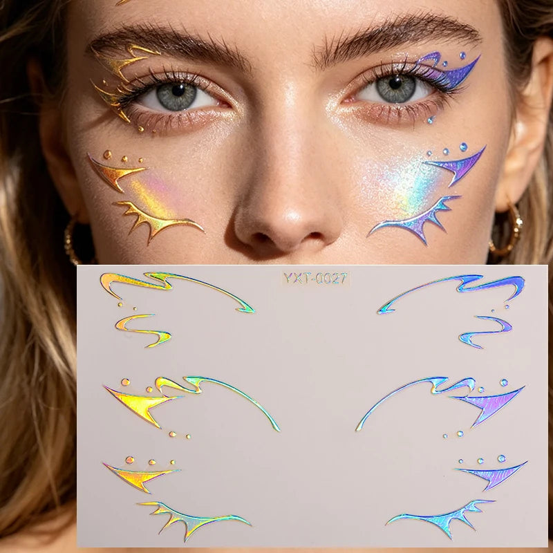 Holographic Laser Eye Makeup Stickers – Face Art Decals