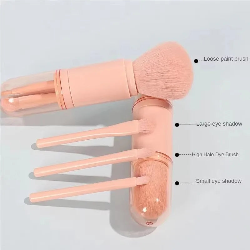 RUZOFO 4-in-1 Retractable Mini Travel Makeup Brush Set Travel Makeup Brush Set HIP