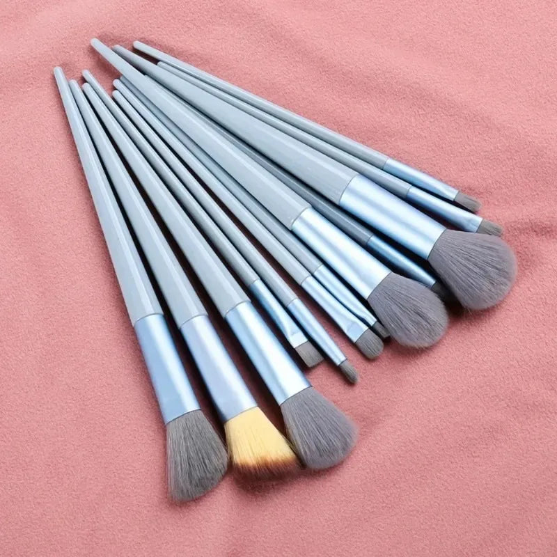 RUZOFO 13-Piece Makeup Brush Set – Blend, Contour & Glow Makeup Brush Set HIP C505-Blue no bag