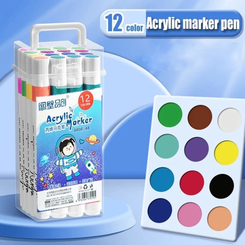 Fine-Point Acrylic Marker Set | 12–120 Colors, Washable Ink Acrylic Marker Set HIP A