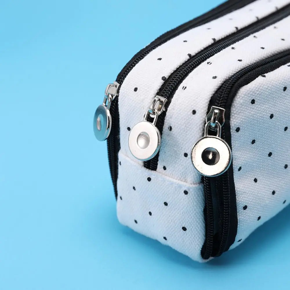 Kawaii Canvas Pencil Pouch – 4 Compartments, Large Capacity Canvas Pencil Pouch HIP