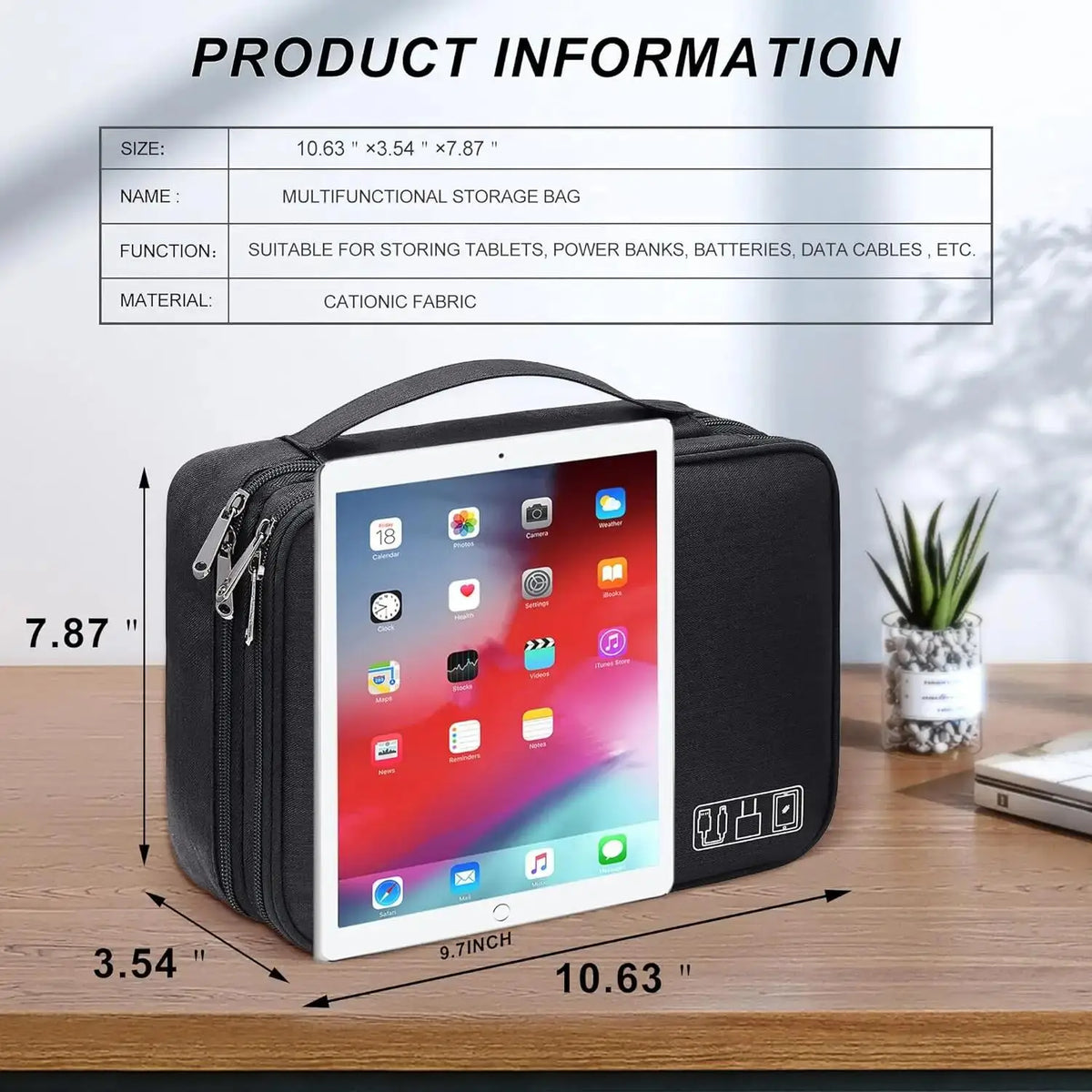 Waterproof Travel Cable Organizer Bag | USB & Tech Pouch Cable Organizer Bag HIP