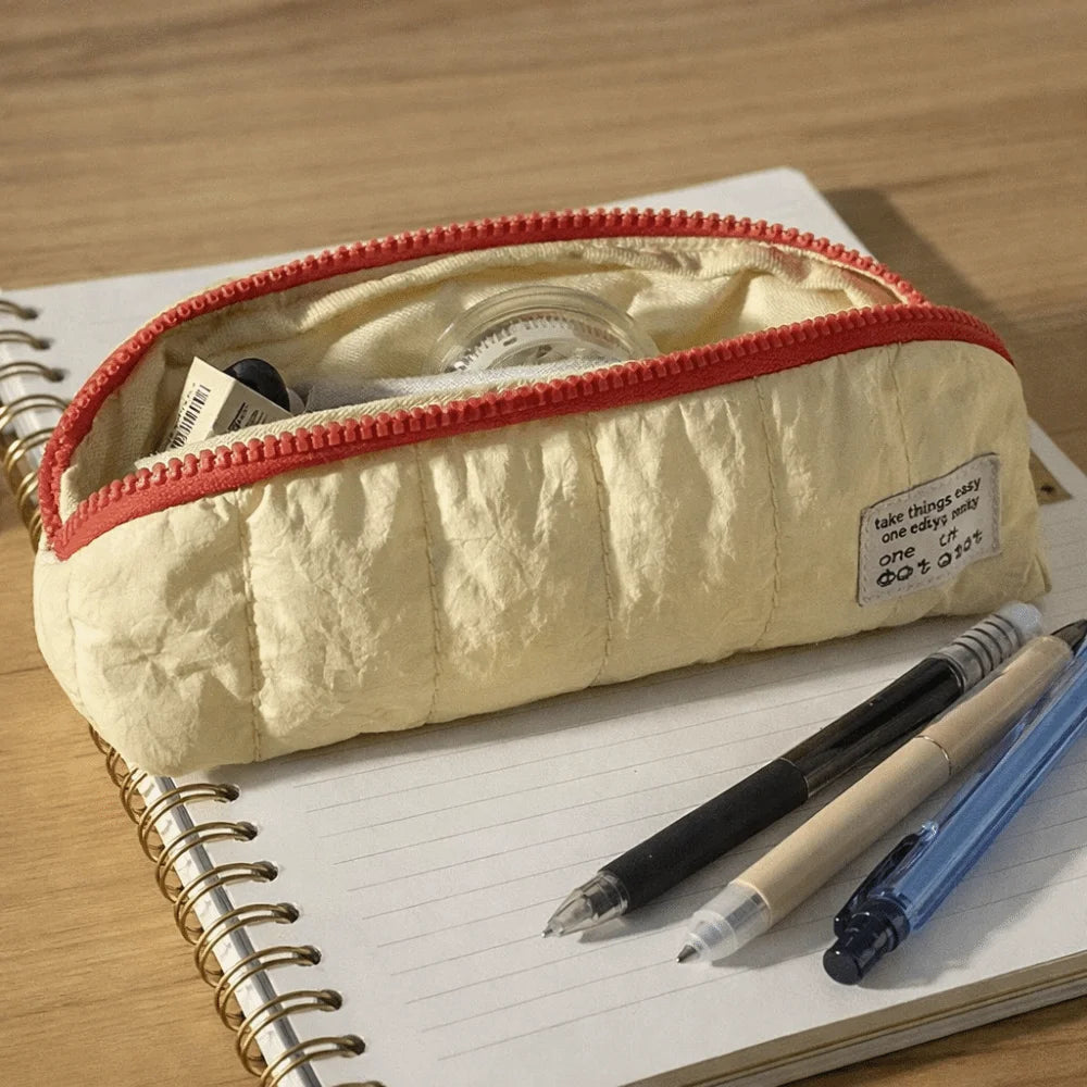 Large Capacity Minimalist Pencil Case – Soft Fabric Pen Bag Pencil Case HIP