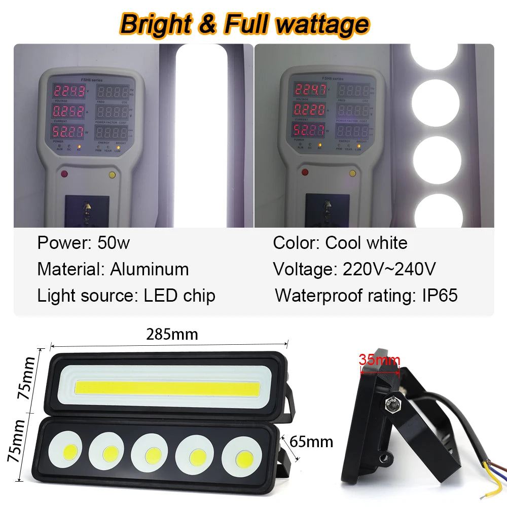 YNL 50W COB LED Flood Light IP65 Waterproof Outdoor Garden LED Flood Light HIP