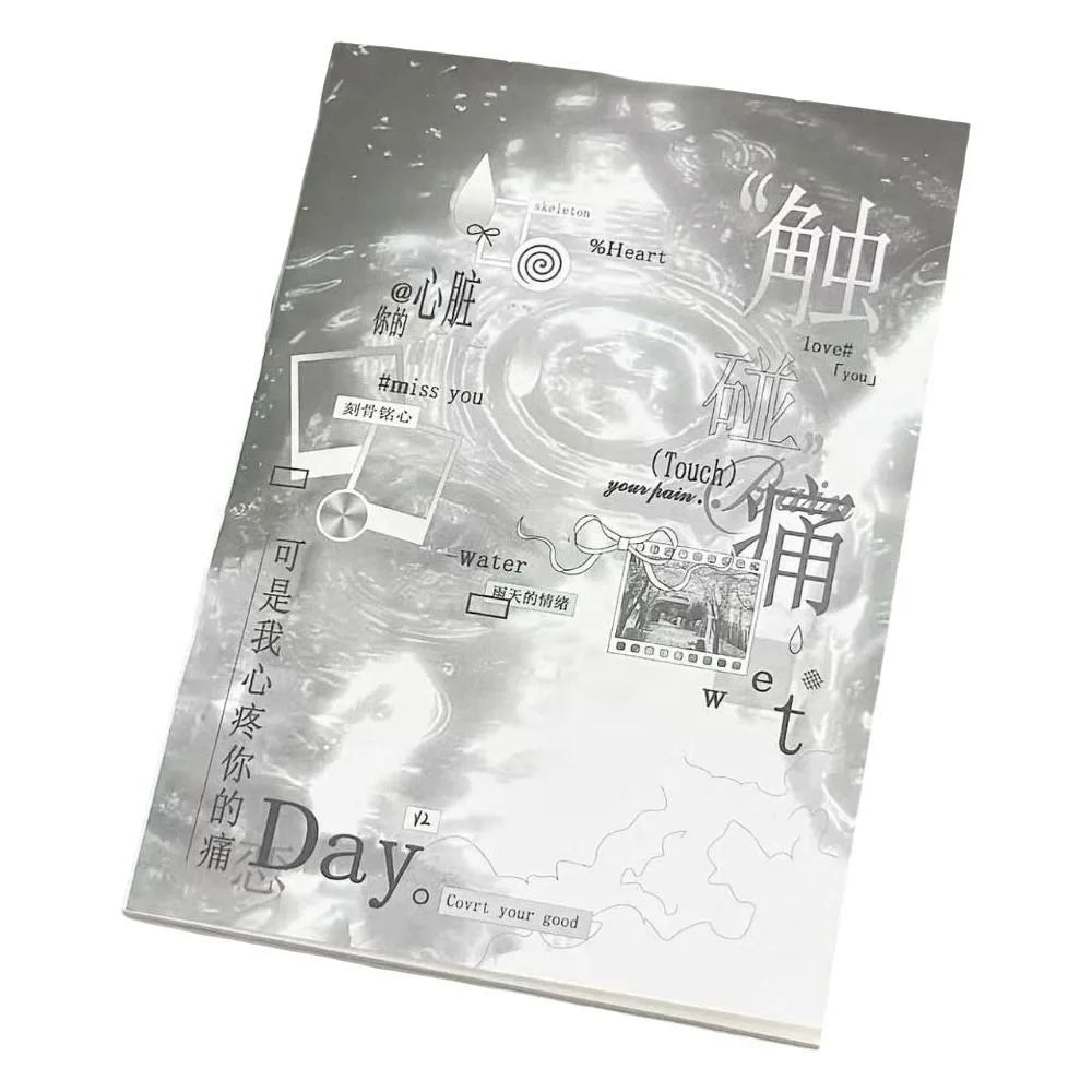 Japanese Style Sticker Book – Scrapbook & Collage Sheets Decorative Sticker Book HIP Grey