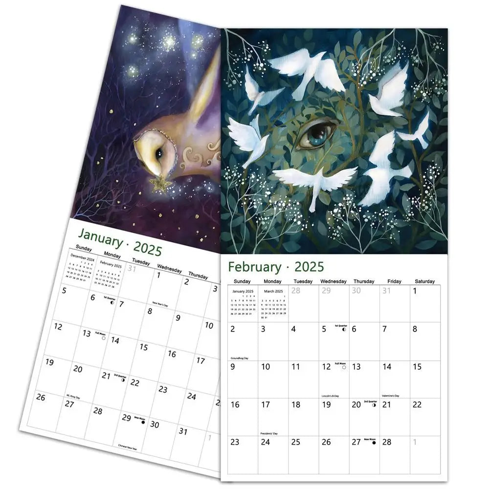 2025 Forest Fairy Tale Wall Calendar – Moon Phase Planner Wall Calendar HIP