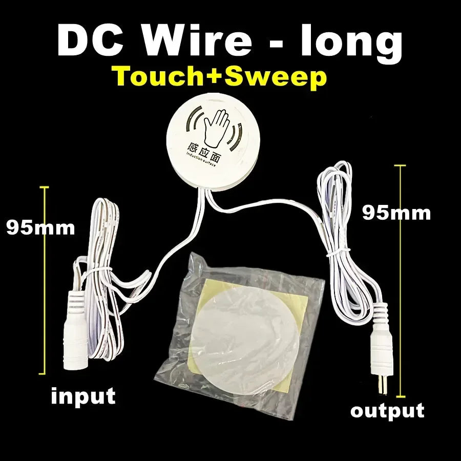 Penetrable Touch Dimmer Switch 12V 24V LED – Up to 25mm Wood Touch Dimmer Switch HIP DC wire - long-B DC12V-24V