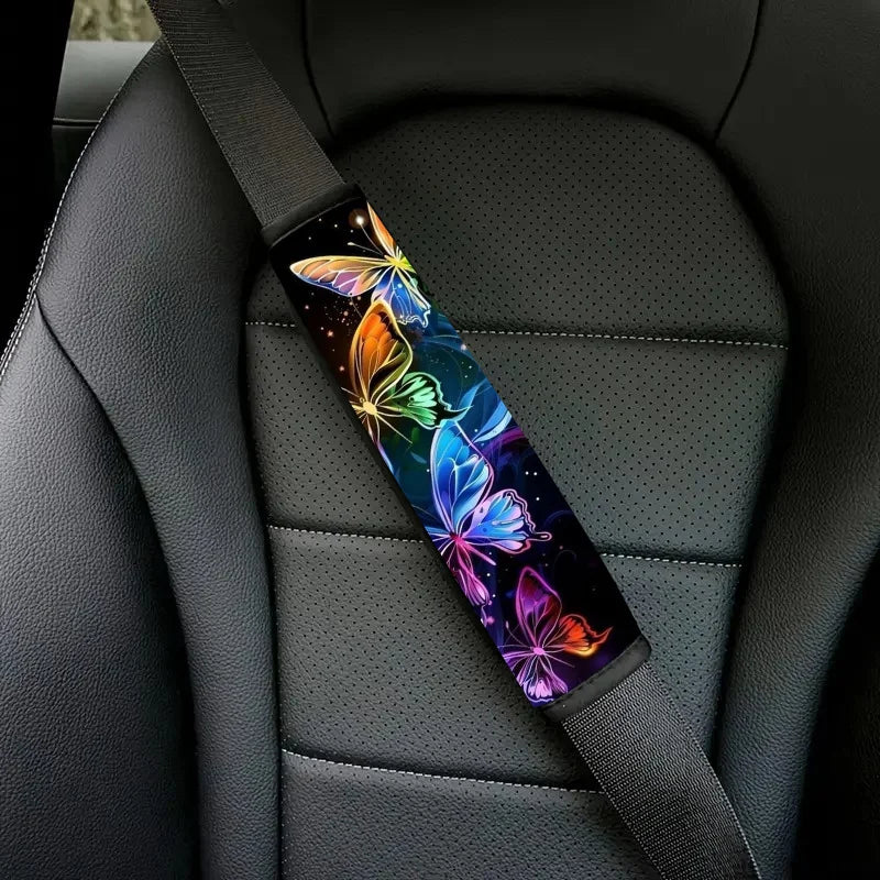 2pc Butterfly Car Seat Belt Pads – Soft Colorful Covers Seat Belt Cover HIP