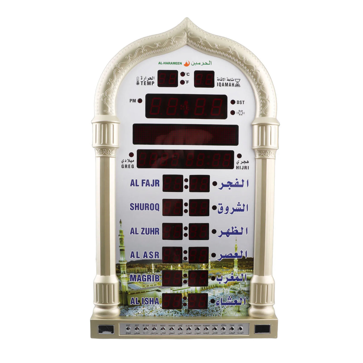 Clock Digital Clock Digital Islamic Clock Wall Calendar Mosque Digital Islamic Clock Muslim Gift Alarm Azan Prayer Islamic Clock HIP
