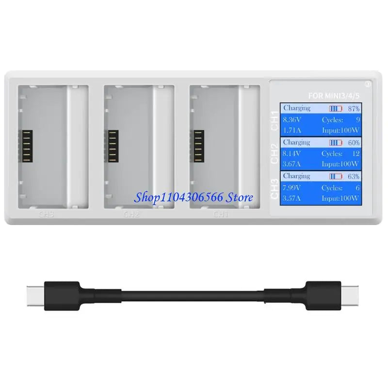 100W 3-Way Drone Battery Charging Station for DJI Mini 5/4/3 Pro Drone Battery Charger HIP CN