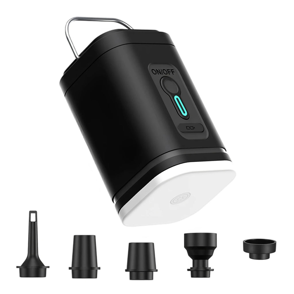 Fireurus 5-in-1 Rechargeable Portable Inflator Pump + LED Portable Inflator Pump HIP Black