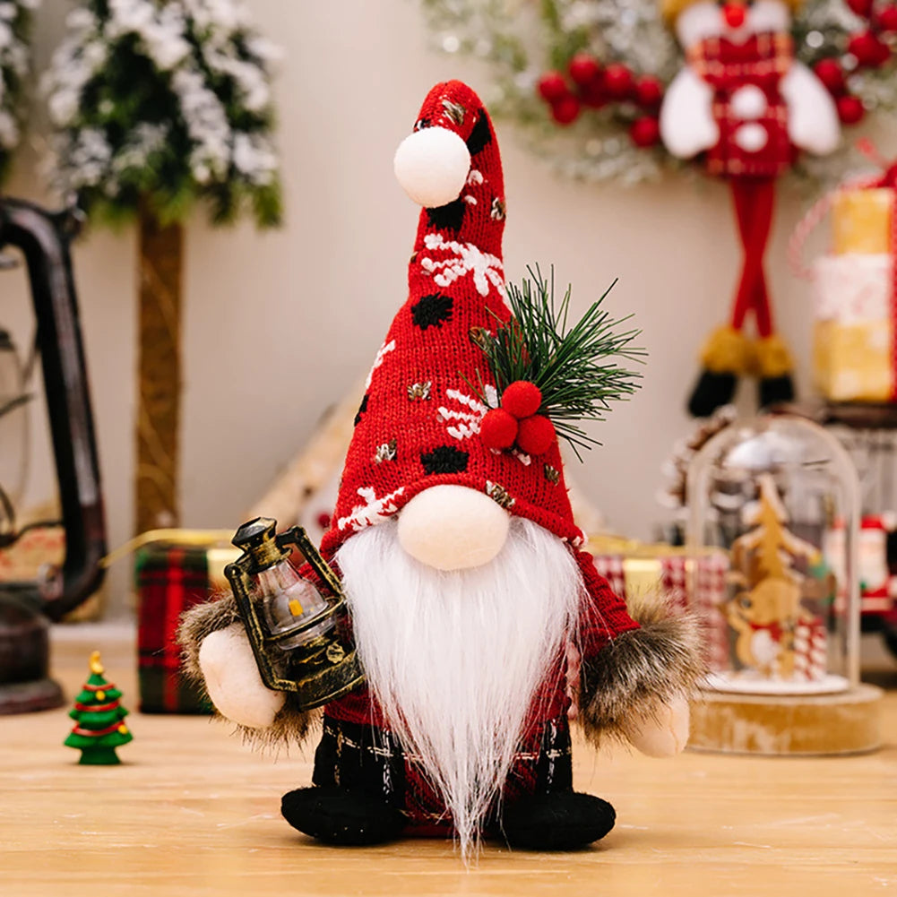 1Pc Santa Claus Ornament Decoration Christmas Gnome Doll New Year Christmas Gift Couple Ornament Walking Stick Christmas Dolls HIP Male