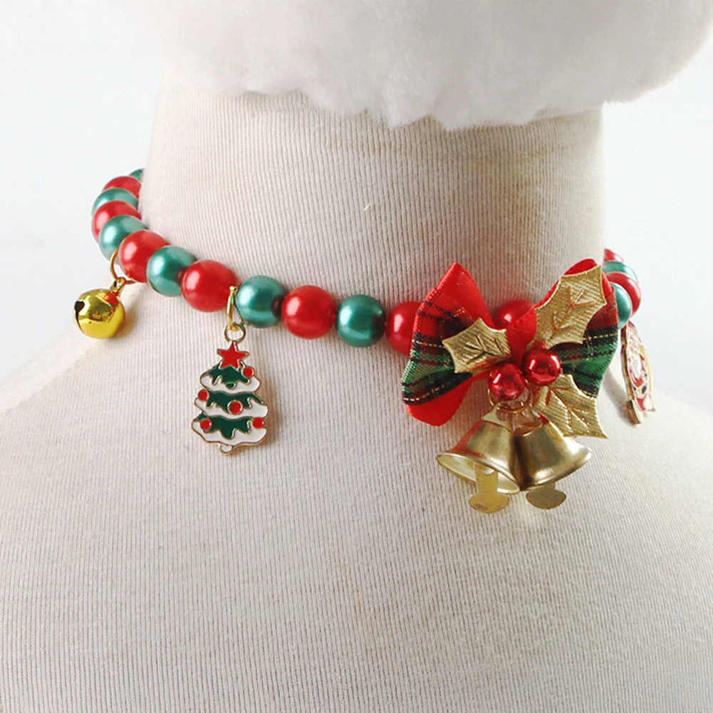 Christmas Lucky Charm Vibrant Color Cat Jewelry Costume Multicolor Cat Bell Collar Kitten Collar Festive Holiday Pet Accessory HIP B