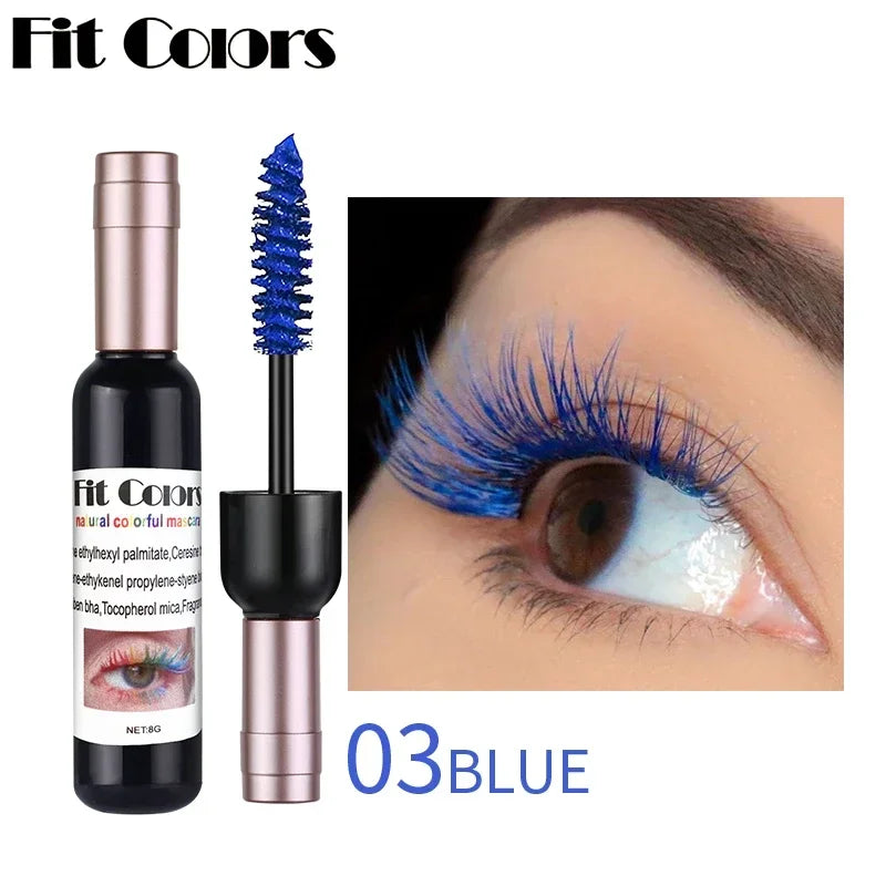 Wine Bottle 4D Silk Fiber Eyelash Mascara Waterproof Fast Dry Eyelashes Curls Extension Makeup Eyelashes Waterproof Blue Ink HIP 03