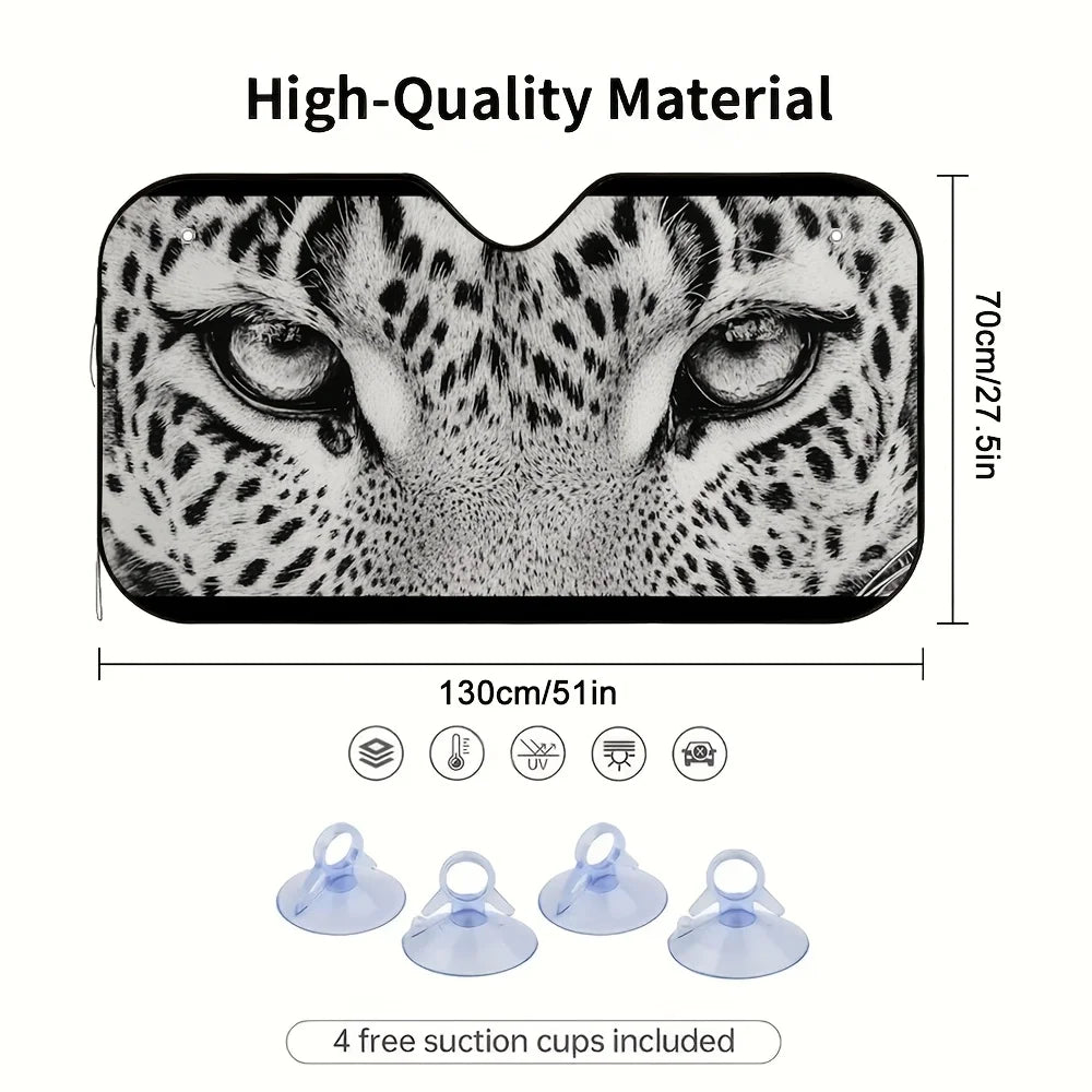 Leopard Gaze Car Sunshade – Foldable + 4 Suction Cups Car Sunshade HIP