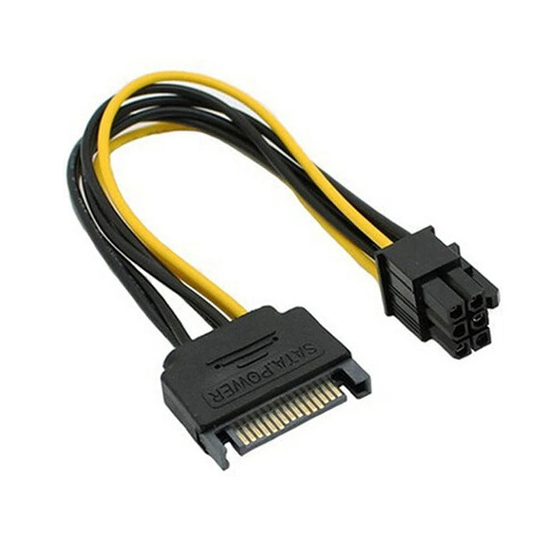 OULLX SATA 15-Pin to 6-Pin GPU Power Cable Adapter for PC Power Cable Adapter HIP Default Title