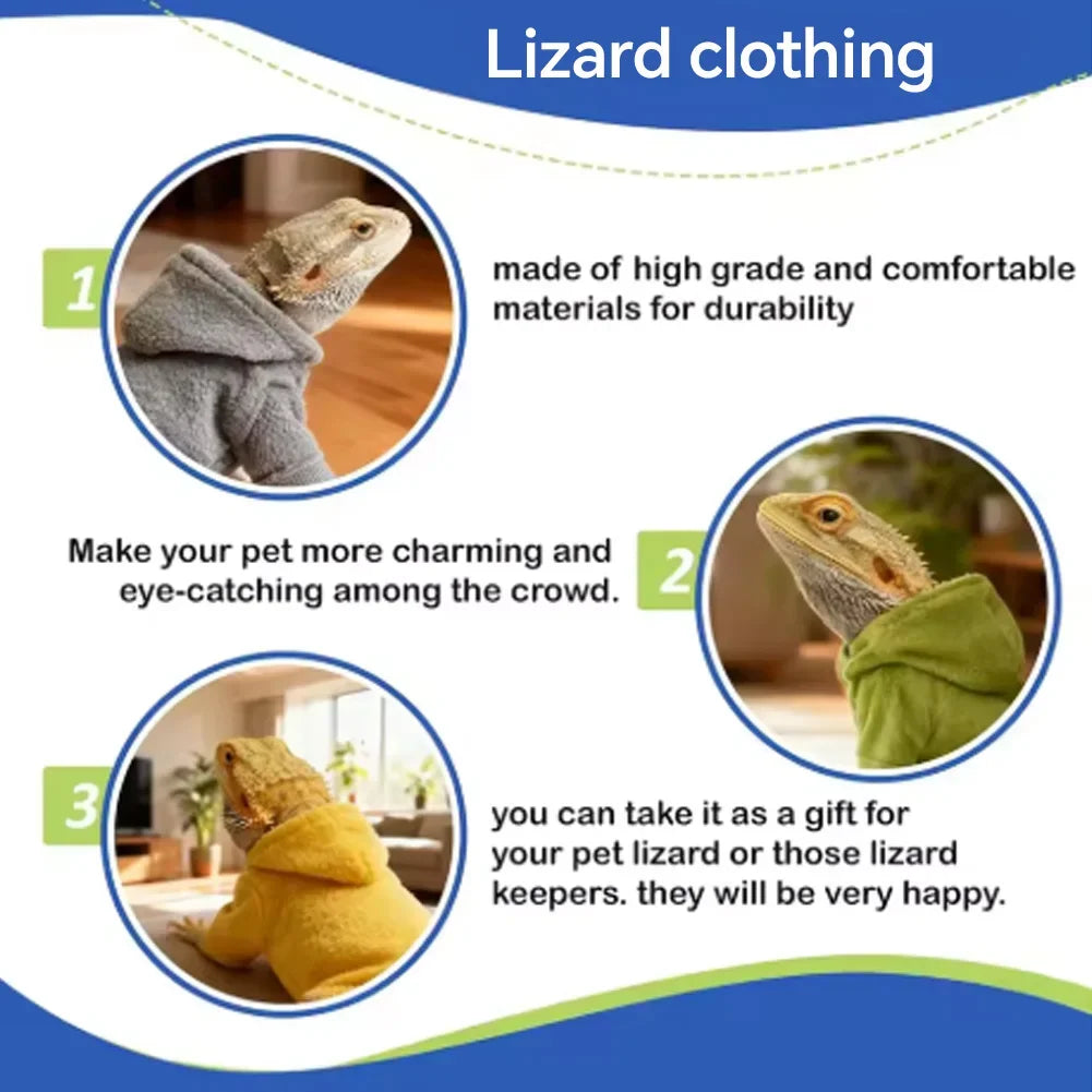 Warm Pet Sweater Hoodie Coat Apparel For Bearded Dragons Lizards Reptiles Chameleons Geckos Hamster Small Animals Photo Prop HIP