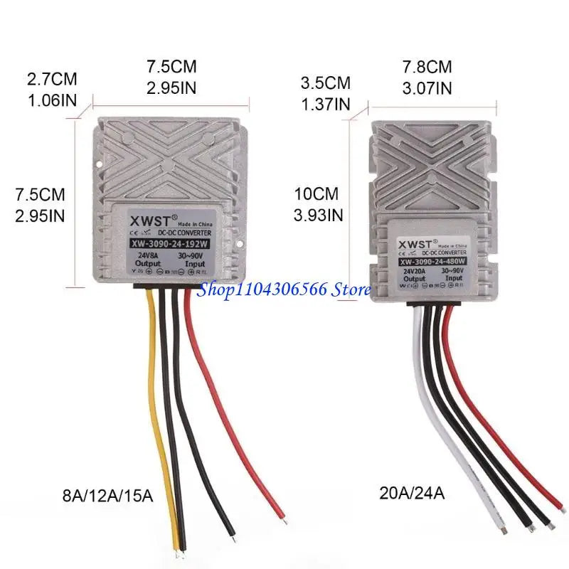 DC Step-Down Converter 30V–90V to 24V IP67 Waterproof DC Voltage Converter HIP