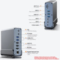 15-in-1 USB-C Docking Station 4K@60Hz Triple Display HDMI DP USB-C Docking Station HIP GRAY