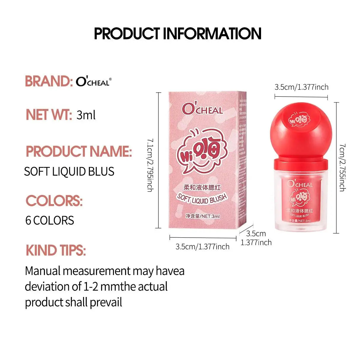 OCHEAL Liquid Blush Stick – Buildable Cream Contour Liquid Blush Stick HIP