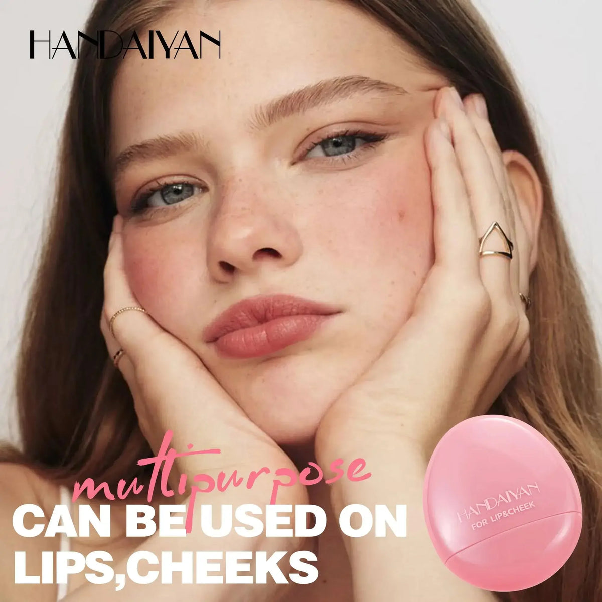 HANDAIYAN 2-in-1 Cream Blush Stick – Lip & Cheek Tint Cream Blush Stick HIP