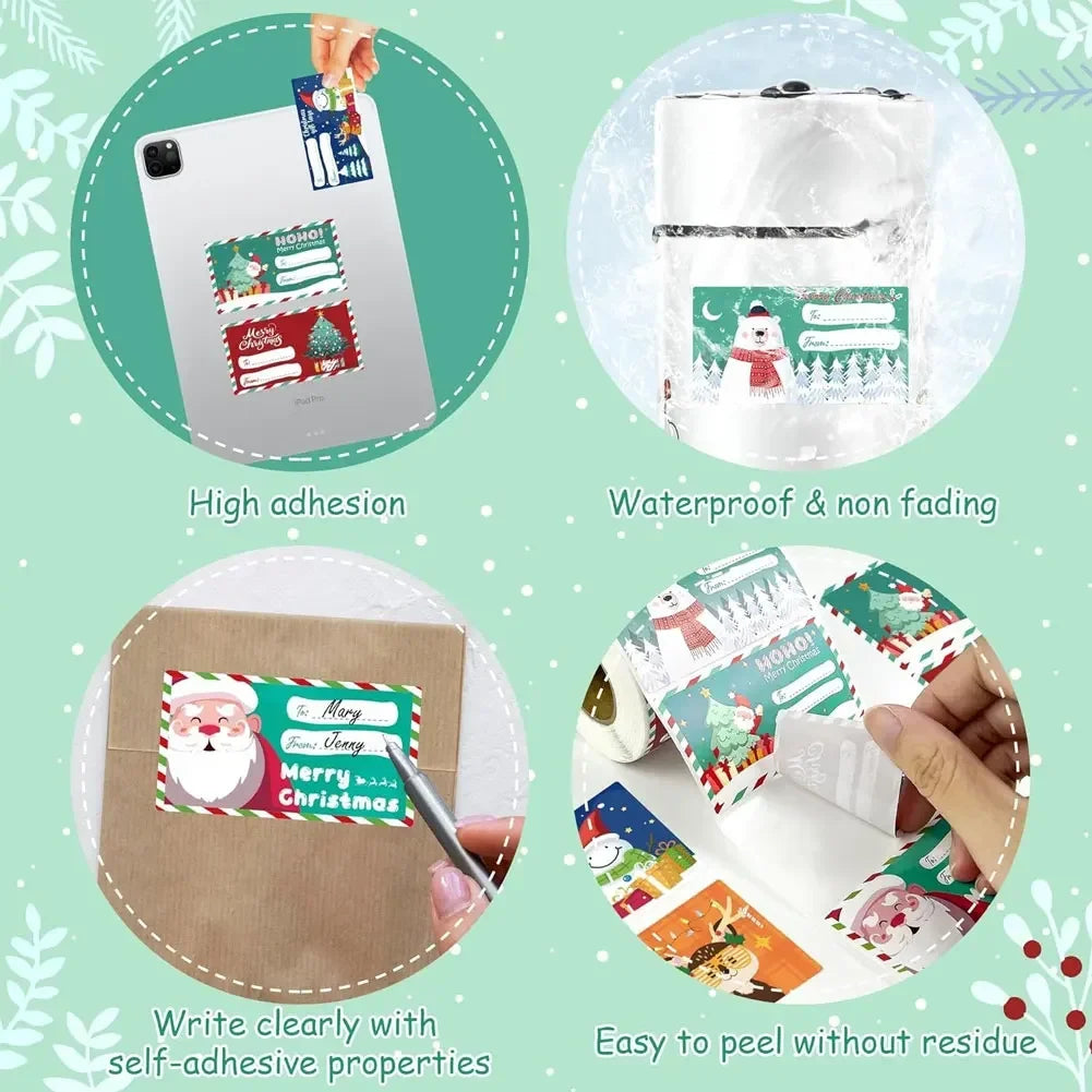 Cartoon Christmas Sticker Christmas Gift Packaging 200Pcs Kids Reward Sticker Christmas Gift Festival Birthday Sticker Party HIP