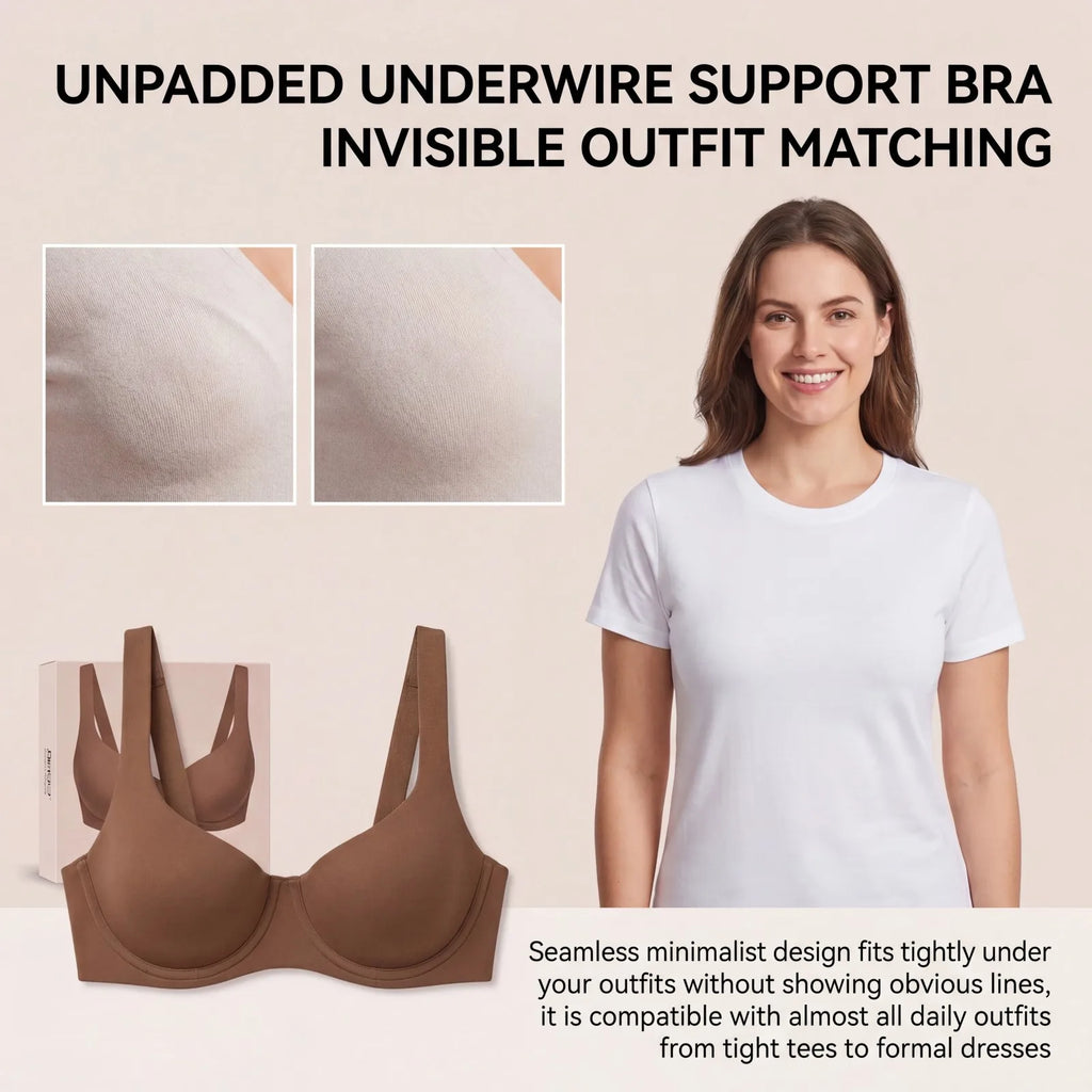 Zeriluna Underwire Unpadded Bra – Wide Strap Everyday Bralette Underwire Bralette HIP