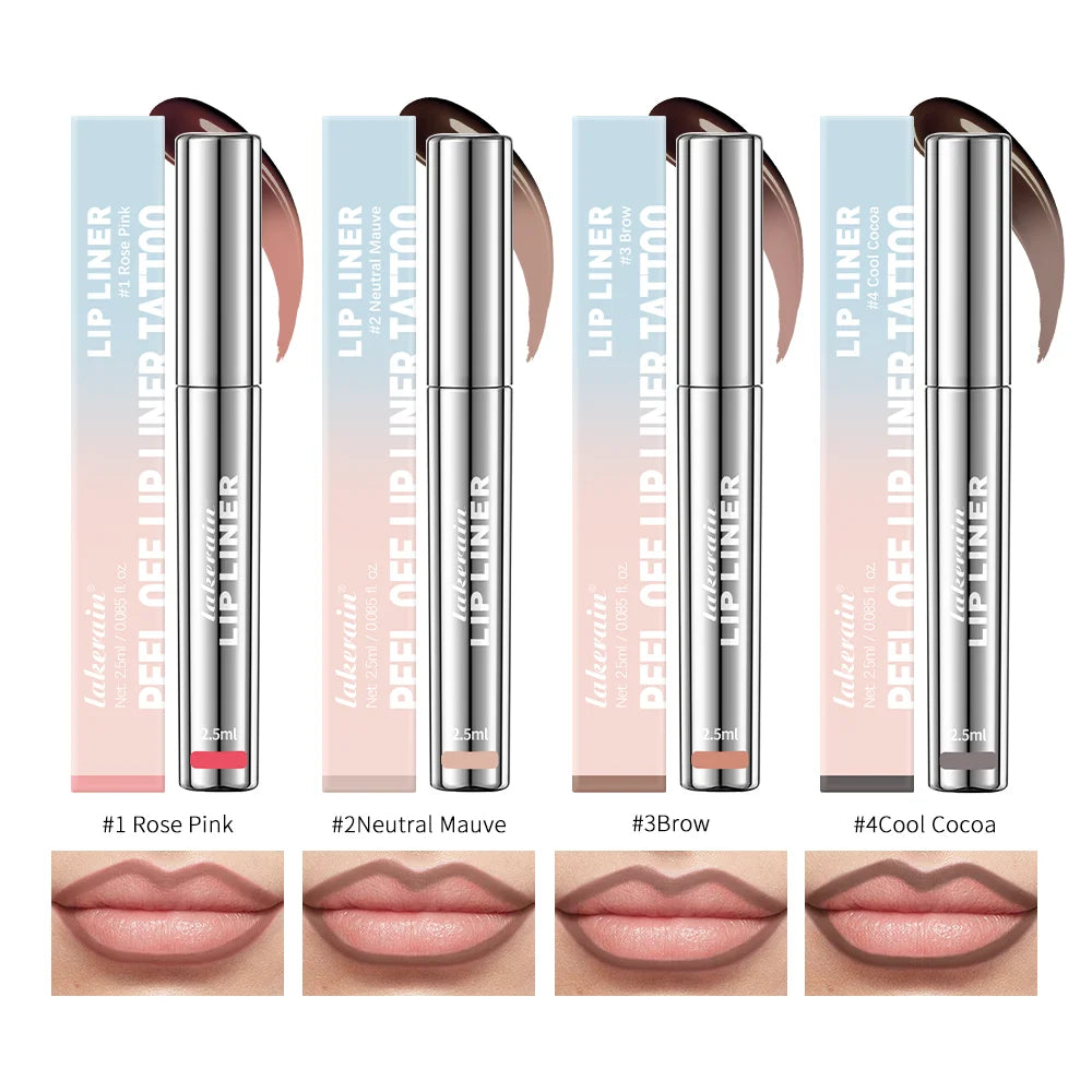 4 Colors Peel Off Lip Liner Waterproof Transfer-proof Lipstic Tattoo Waterproof Long Lasting Matte Velvet Lip Tint Sexy Red Cont HIP 4color