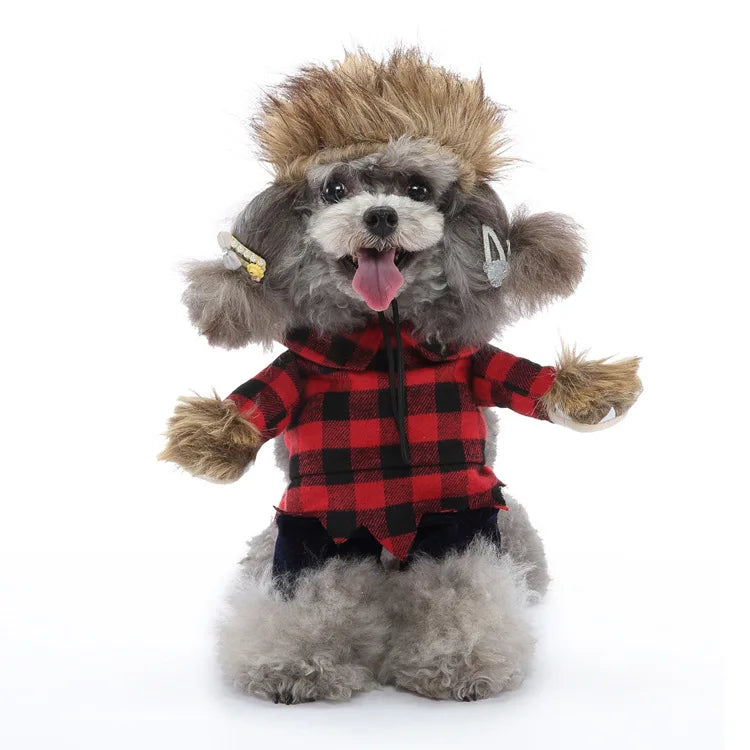 Dog Halloween & Christmas Costume Dress – Soft Cotton Dog Costume Dress HIP Werewolf L