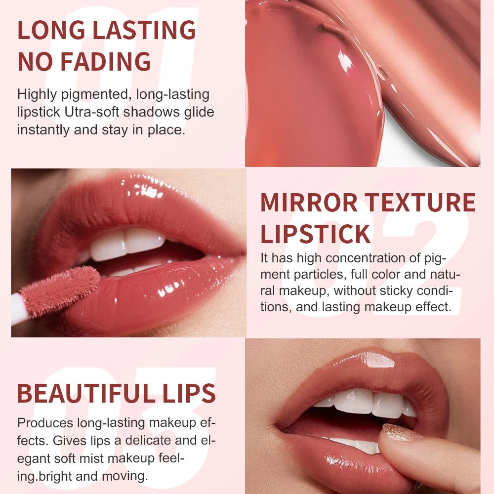 Portable 6 Colors Abundant Lip Gloss Tint Hydrating Moisturizing Lip Glaze Lip Plumper Lasting Make Up Liquid Lipstick Cosmetics HIP