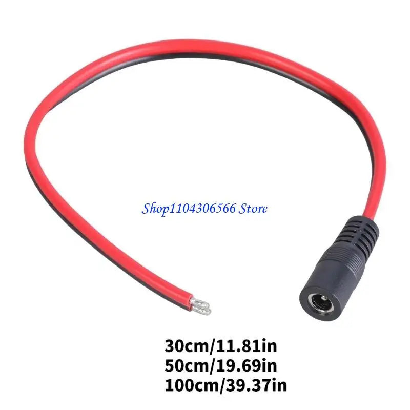 DC 5.5mm x 2.1mm Power Pigtail Cable – 14AWG LED & CCTV Power Pigtail Cable HIP