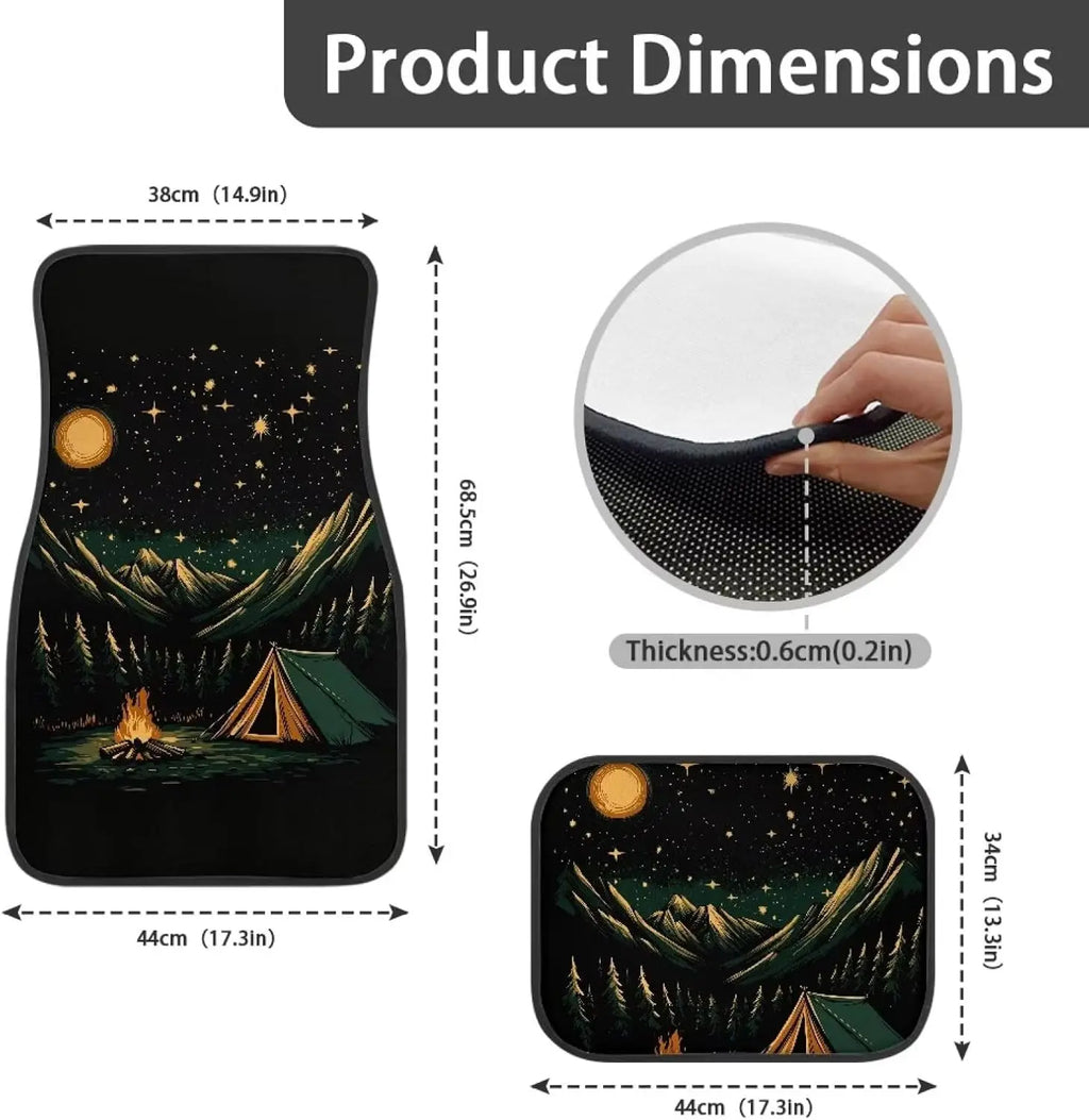 Mountain & Camping Car Floor Mats – 4-Piece Anti-Slip Set Car Floor Mats HIP