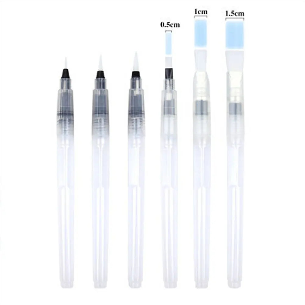 6-Piece Refillable Watercolor Water Brush Pen Set – Soft Nylon Watercolor Brush Set HIP