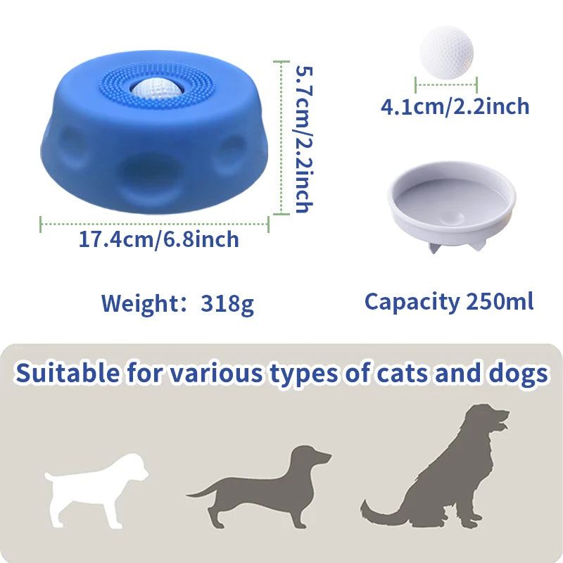 Slow Feeder Dog Lick Bowl – Anti-Slip Silicone & Rolling Ball Dog Slow Feeder Bowl HIP