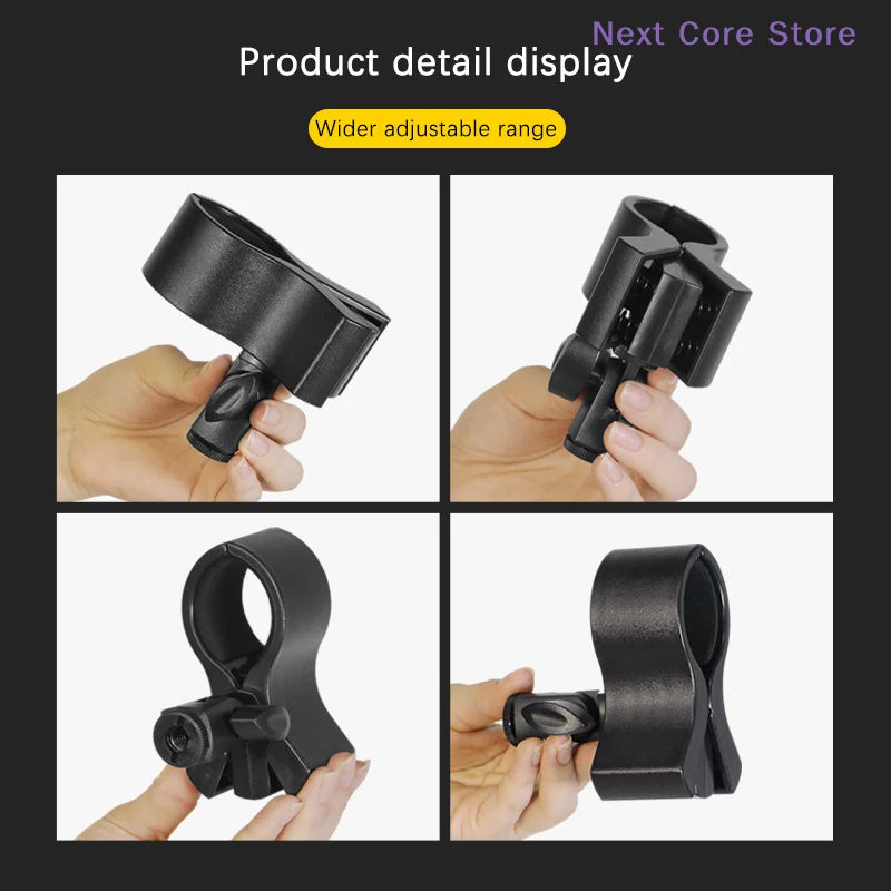 Universal Mic Clip Holder with 3/8" Adapter – Fits 3–6cm Mics Microphone Clip Holder HIP