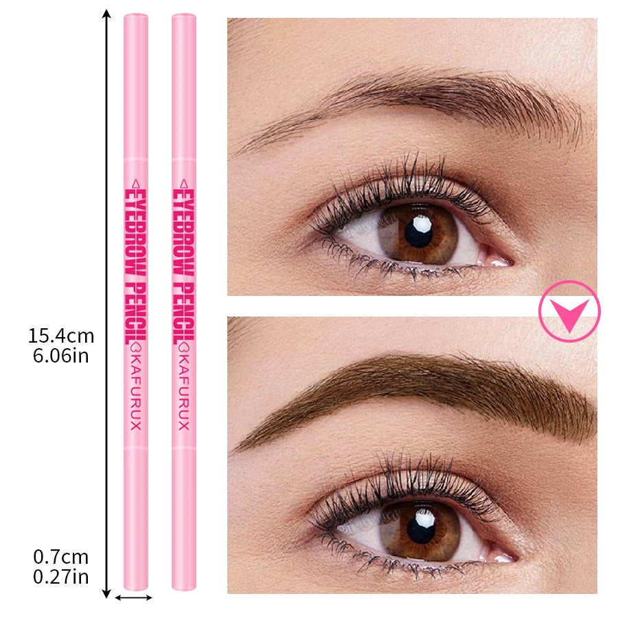 1pcs 6 Colors Ultra-fine Double Headed Rotable Eyebrow Pencil Eye Korean Makeup Waterproof Eyebrow Pencil Cosmetic with Brush HIP