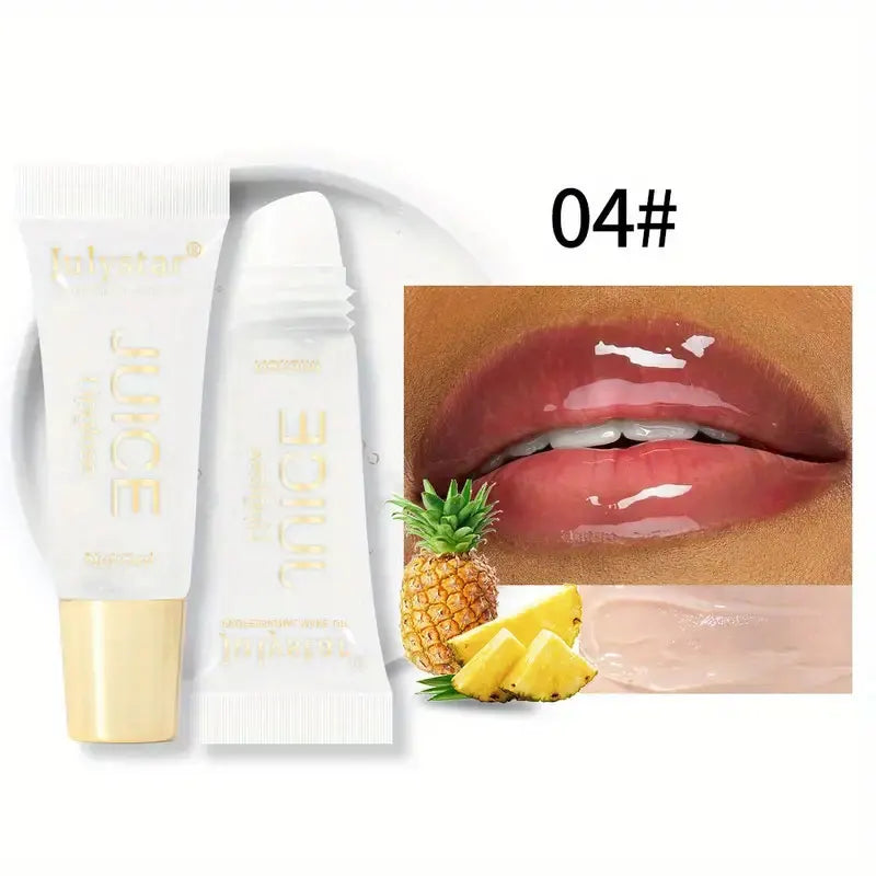 Watery Crystal Clear Jelly Lip Oil Lip Balm Moisturizing And Smoothing Lip Lines Jelly Pout Lip Gloss Glass Lip Fruit Scent HIP Color-04
