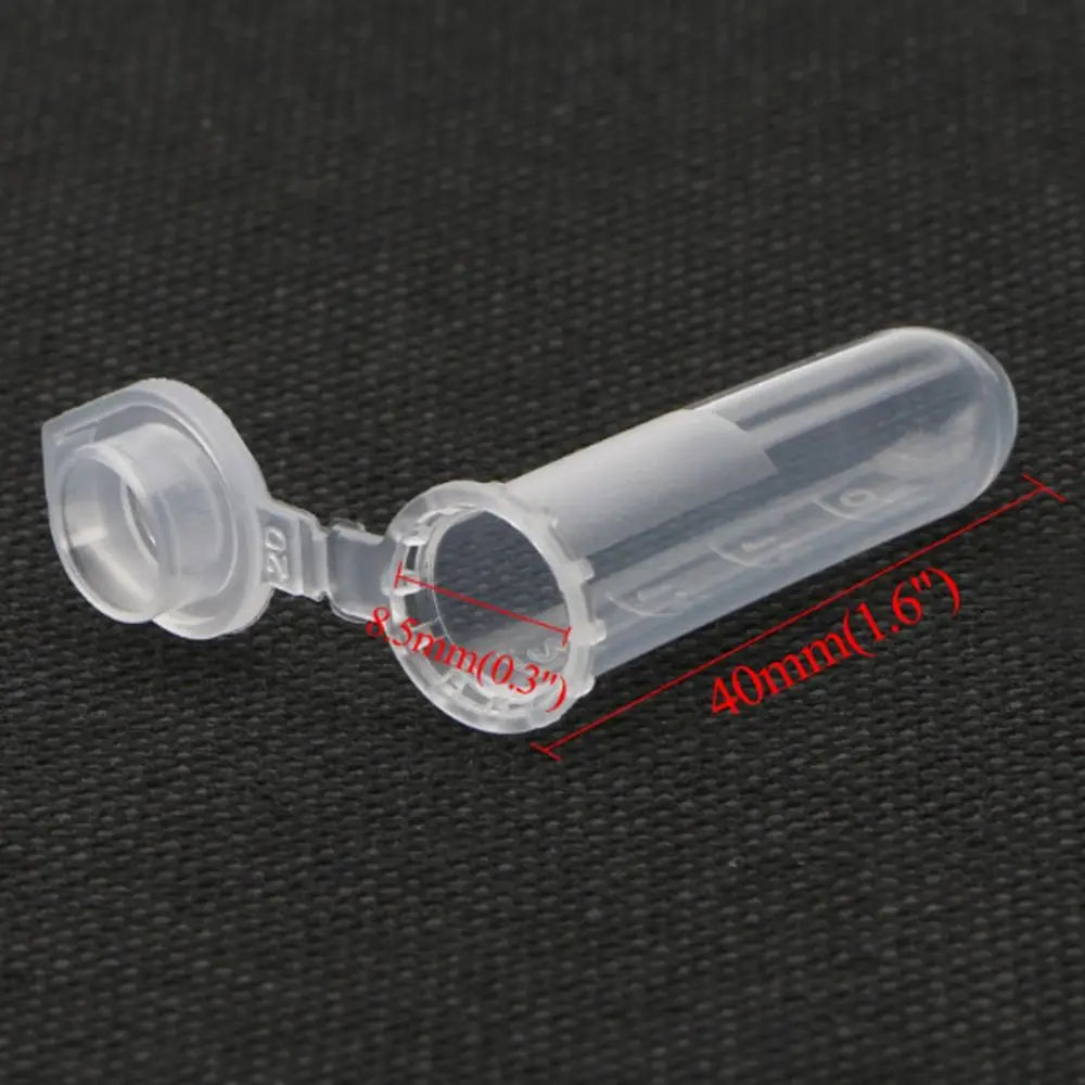 500-Pack 2ml Clear Plastic Micro Vials with Snap Cap Plastic Storage Vials HIP