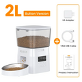 ROJECO Automatic Pet Feeder Button Version Auto Cat Food Dispenser Accessories Smart Control Pet Feeder For Cats Dog Dry Food HIP White With US Plug 2L