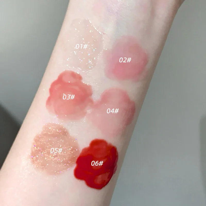 Gege Bear Ice Beet Lip Gloss – Hydrating Glitter Balm Lip Gloss HIP