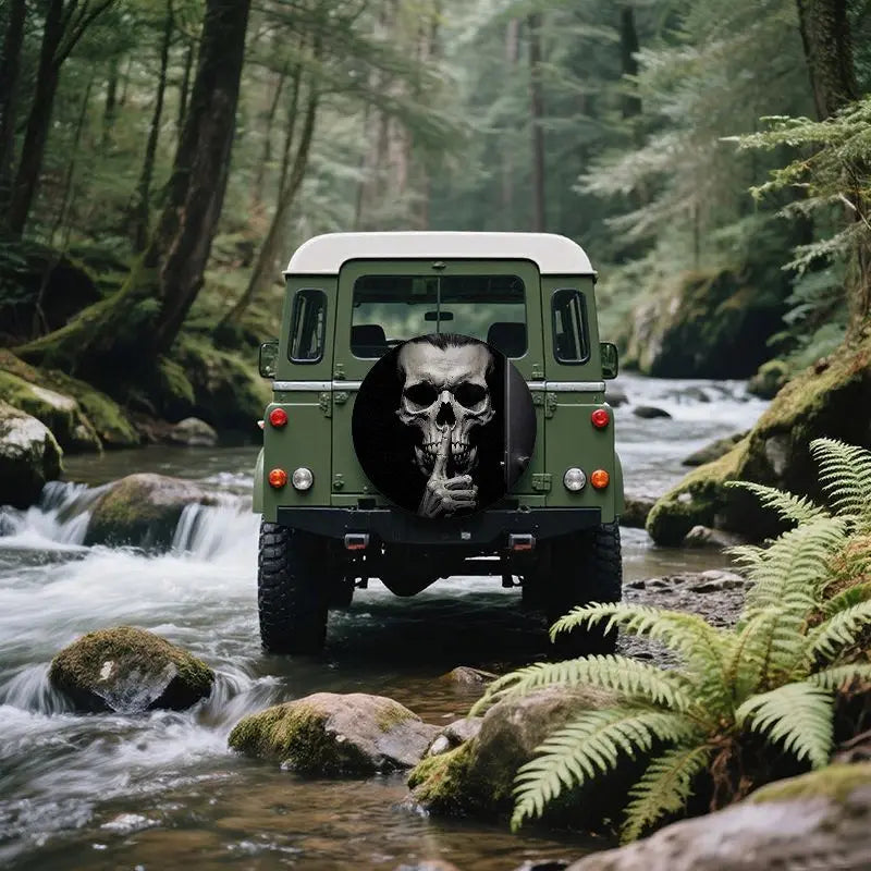 Skull Spare Tire Cover – Waterproof Polyester SUV RV Protector Spare Tire Cover HIP