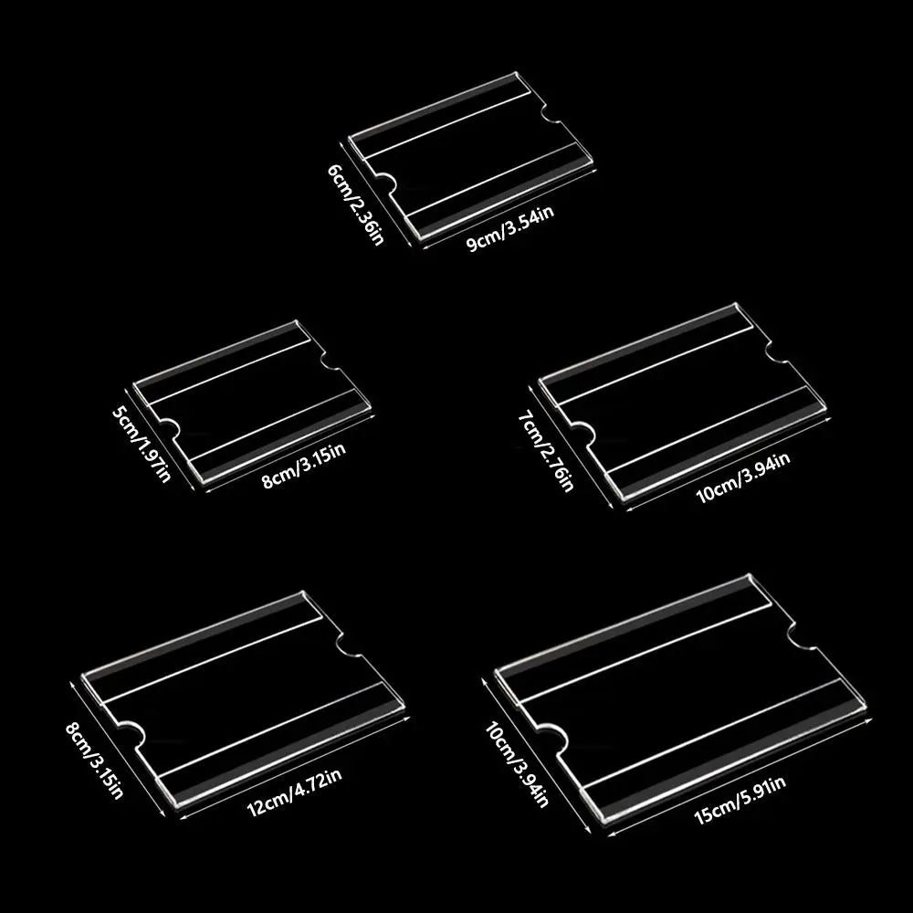 10-Pack Clear Self-Adhesive Price Tag Holders – 5 Sizes Label Sign Holder HIP