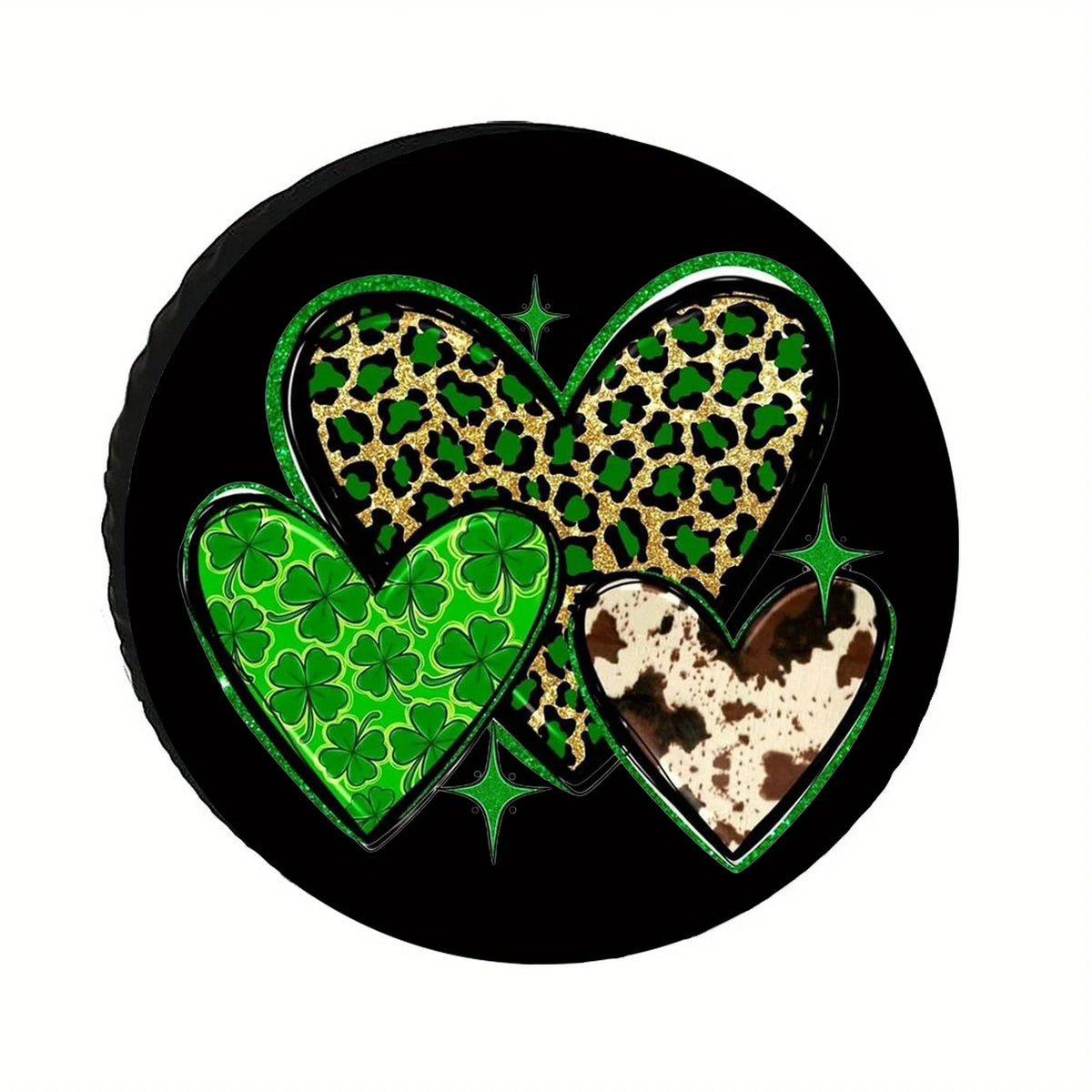 St. Patrick's Day Tire Cover – Polyester, Fits RV SUV Truck Spare Tire Cover HIP 1 17in